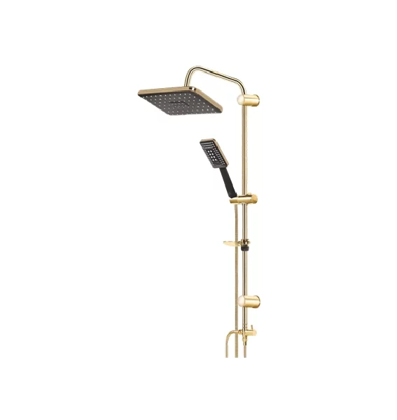 Ensemble de douche pluie Noir & Or