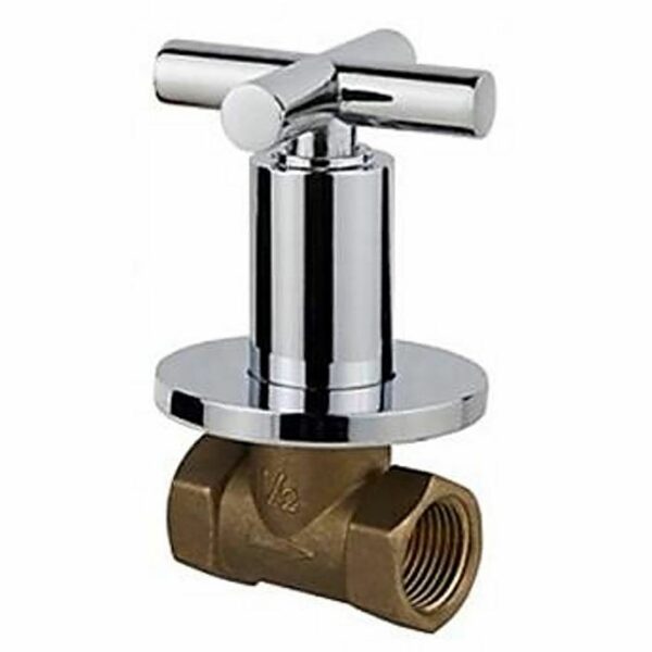 Aloni Cross robinet d’arrêt encastré 1/2 × 1/2 — chrome