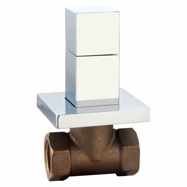 Aloni Quadro robinet d’arrêt encastré 1/2 × 1/2 — chrome