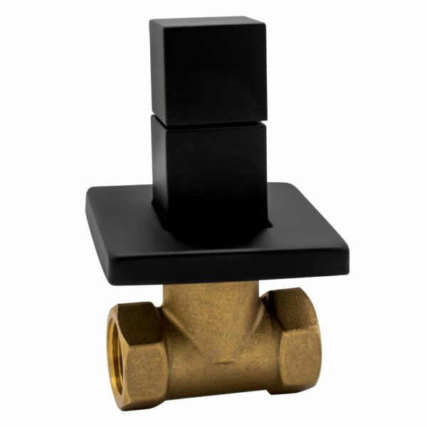 Aloni Quadro robinet d’arrêt encastré 1/2 × 1/2 — noir mat