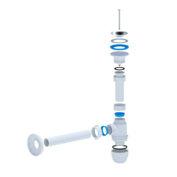 Aloni siphon bouteille pour lavabo avec crépine Ø32 mm — blanc