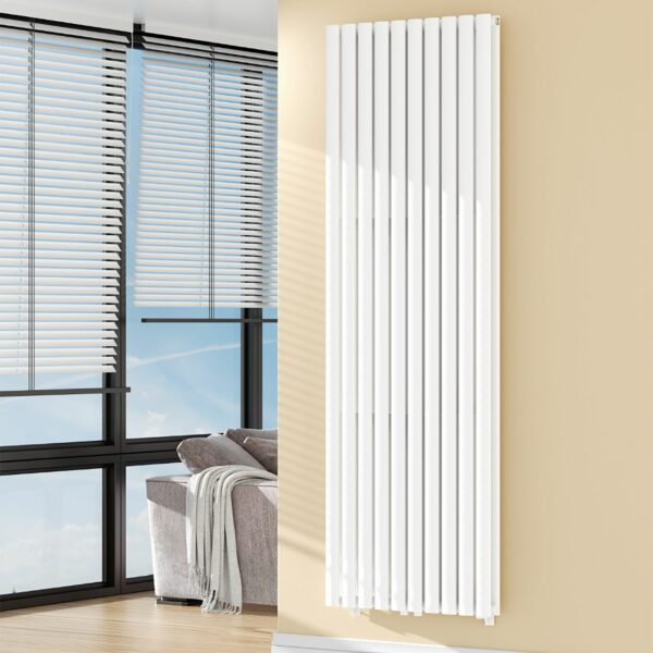 VERTI OVAL RADIATEUR - 1800X600 - DOUBLE - 2X10 ÉLÉMENTS - 2050W - BLANC BRILLANT