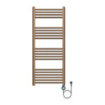 BELRAD SÈCHE-SERVIETTES ÉLECTRIQUE – AVEC THERMOSTAT NUMÉRIQUE PROGRAMMABLE – SMART WIFI - RACCORD À DROITE – 700W – 1200X500 MM – BRUN BRONZÉ BROSSÉ