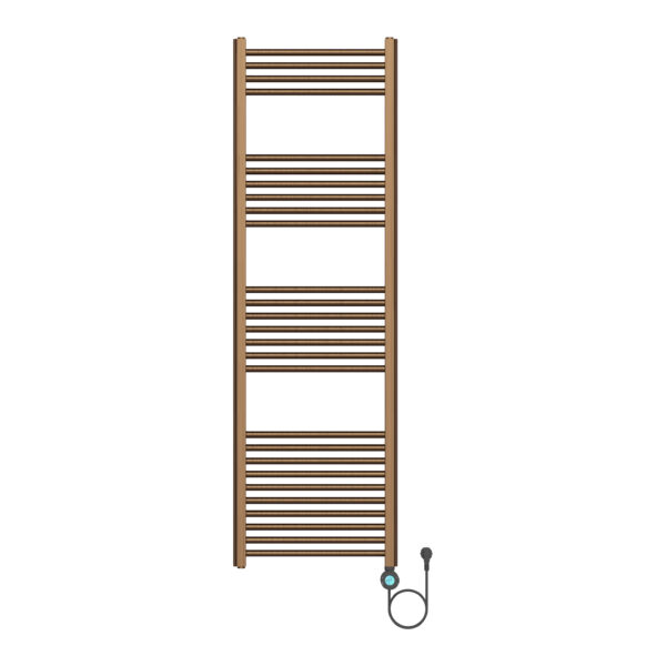 BELRAD SÈCHE-SERVIETTES ÉLECTRIQUE – AVEC THERMOSTAT NUMÉRIQUE PROGRAMMABLE – SMART WIFI - RACCORD À DROITE – 900W – 1600X500 MM – BRUN BRONZÉ BROSSÉ