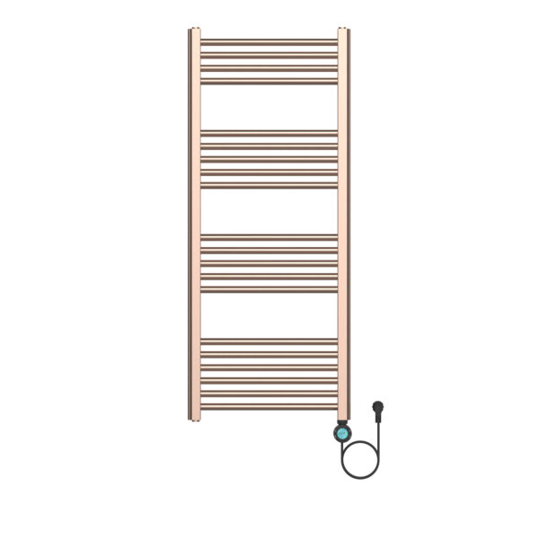BELRAD SÈCHE-SERVIETTES ÉLECTRIQUE – AVEC THERMOSTAT NUMÉRIQUE PROGRAMMABLE – SMART WIFI - RACCORD À DROITE – 700W – 1200X500 MM – CUIVRE BROSSÉ