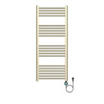 BELRAD SÈCHE-SERVIETTES ÉLECTRIQUE – AVEC THERMOSTAT NUMÉRIQUE PROGRAMMABLE – SMART WIFI - RACCORD À DROITE – 700W – 1200X500 MM – OR BROSSÉ