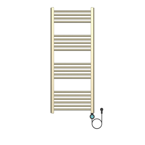 BELRAD SÈCHE-SERVIETTES ÉLECTRIQUE – AVEC THERMOSTAT NUMÉRIQUE PROGRAMMABLE – SMART WIFI - RACCORD À DROITE – 700W – 1200X500 MM – OR BROSSÉ
