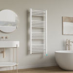 BELRAD SÈCHE-SERVIETTES ÉLECTRIQUE – AVEC THERMOSTAT NUMÉRIQUE PROGRAMMABLE – SMART WIFI - RACCORD À DROITE – 700W – 1200X500 MM – BLANC MAT