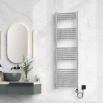 BELRAD SÈCHE-SERVIETTES ÉLECTRIQUE – AVEC THERMOSTAT NUMÉRIQUE PROGRAMMABLE – SMART WIFI - RACCORD À DROITE – 900W – 1600X500 MM – ACIER INOX BROSSÉ