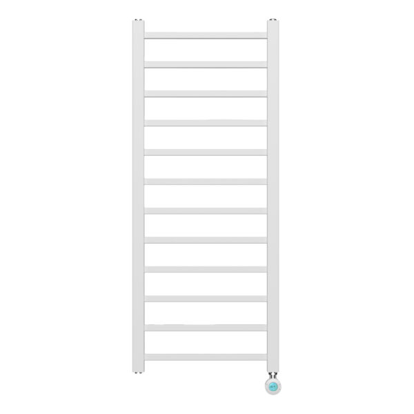 BELRAD SÈCHE-SERVIETTES ÉLECTRIQUE – AVEC THERMOSTAT NUMÉRIQUE PROGRAMMABLE – RACCORD À DROITE – 413W – 1200X500 MM – BLANC