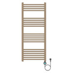 BELRAD SÈCHE-SERVIETTES ÉLECTRIQUE – AVEC THERMOSTAT NUMÉRIQUE PROGRAMMABLE – SMART WIFI - RACCORD À DROITE – 700W – 1200X500 MM – SABLE