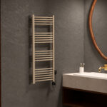 BELRAD SÈCHE-SERVIETTES ÉLECTRIQUE – AVEC THERMOSTAT NUMÉRIQUE PROGRAMMABLE – SMART WIFI - RACCORD À DROITE – 700W – 1200X500 MM – SABLE