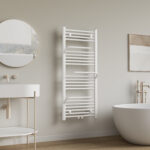 BELRAD RADIATEUR SÈCHE-SERVIETTES - AVEC PORTE-SERVIETTES - RACCORDEMENT GAUCHE-DROITE/CENTRAL - 498 WATT - 1200X500CM - BLANC BRILLANT