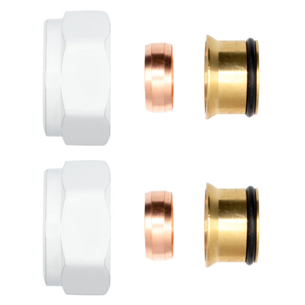 Raccord à compression EK × 15 — blanc — 2 pièces