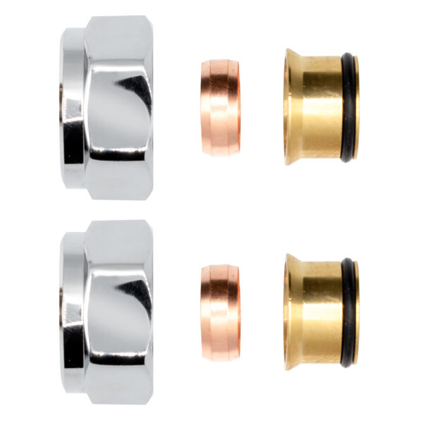 Raccord à compression EK × 15 — chrome — 2 pièces