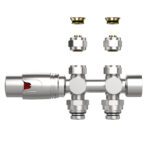 BELRAD VANNE DE RADIATEUR – DESIGN – THERMOSTATIQUE – RACCORDEMENT CENTRAL – RACCORDEMENT MURAL ET AU SOL – INOX BROSSÉ