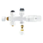 BELRAD VANNE DE RADIATEUR – DESIGN – THERMOSTATIQUE – RACCORDEMENT CENTRAL – DROIT - RACCORDEMENT AU SOL – BLANC BRILLANT