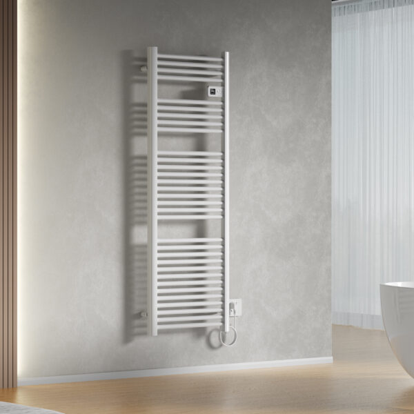 BELRAD SÈCHE-SERVIETTES ÉLECTRIQUE – AVEC THERMOSTAT NUMÉRIQUE PROGRAMMABLE – SMART WIFI - 850W – 1600X540X133 MM – BLANC BRILLANT