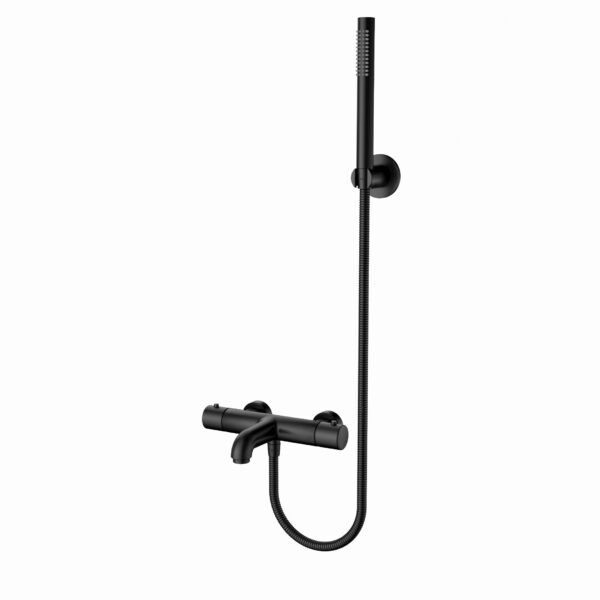 Aloni mitigeur bain-douche thermostatique avec douchette — noir mat