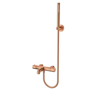 Aloni mitigeur bain-douche thermostatique avec douchette — cuivre brossé