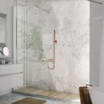 Aloni mitigeur bain-douche thermostatique avec douchette — cuivre brossé
