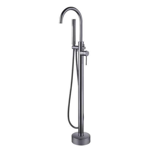Aloni mitigeur de baignoire sur pied avec douchette — gris bronze