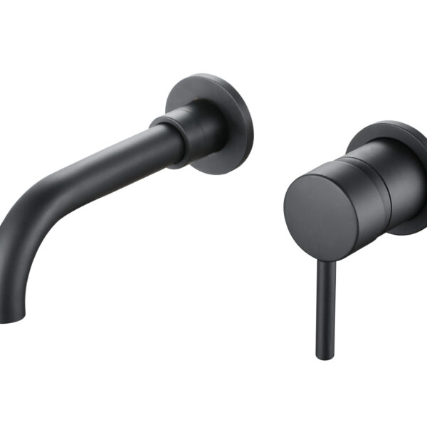 Aloni mitigeur de lavabo mural encastré — noir mat