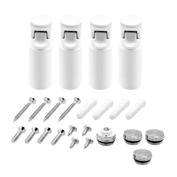 Kit de montage pour sèche-serviettes — 4 pièces — blanc