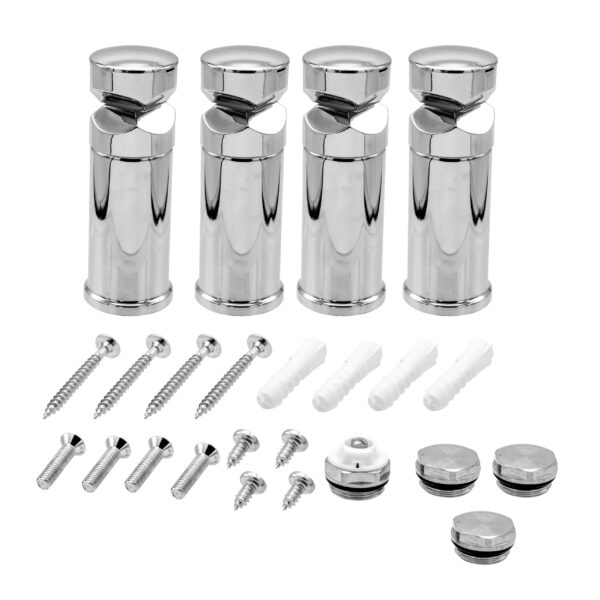 Kit de montage pour sèche-serviettes — 4 pièces — chrome