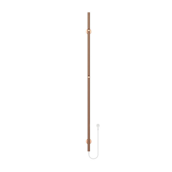 BELRAD ROD SÈCHE-SERVIETTES À TIGE - ÉLECTRIQUE - SIMPLE - 60W - Ø2,5CM - 150X6,3X12,7 CM - CUIVRE BROSSÉ
