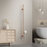 BELRAD ROD SÈCHE-SERVIETTES À TIGE - ÉLECTRIQUE - SIMPLE - 60W - Ø2,5CM - 150X6,3X12,7 CM - CUIVRE BROSSÉ