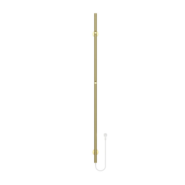 BELRAD ROD SÈCHE-SERVIETTES À TIGE - ÉLECTRIQUE - SIMPLE - 60W - Ø2,5CM - 150X6,3X12,7 CM - OR BROSSÉ