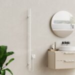 BELRAD ROD SÈCHE-SERVIETTES À TIGE - ÉLECTRIQUE - SIMPLE - 60W - Ø2,5CM - 150X6,3X12,7 CM - BLANC BRILLANT