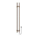 BELRAD ROD SÈCHE-SERVIETTES À TIGE - ÉLECTRIQUE - DOUBLE - 120W - Ø2,5CM - 150X16,8X12,7 CM - BRUN BRONZÉ BROSSÉ