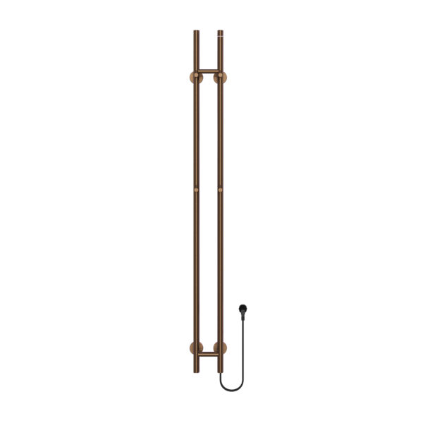 BELRAD ROD SÈCHE-SERVIETTES À TIGE - ÉLECTRIQUE - DOUBLE - 120W - Ø2,5CM - 150X16,8X12,7 CM - BRUN BRONZÉ BROSSÉ