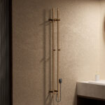BELRAD ROD SÈCHE-SERVIETTES À TIGE - ÉLECTRIQUE - DOUBLE - 120W - Ø2,5CM - 150X16,8X12,7 CM - BRUN BRONZÉ BROSSÉ