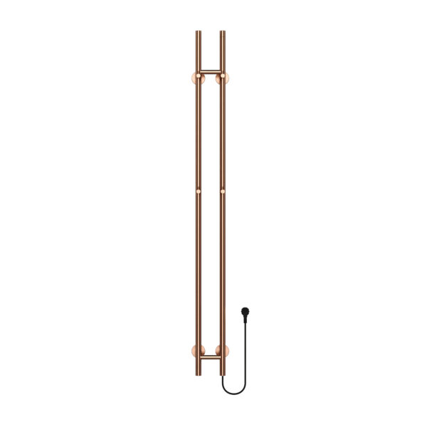 BELRAD ROD SÈCHE-SERVIETTES À TIGE - ÉLECTRIQUE - DOUBLE - 120W - Ø2,5CM - 150X16,8X12,7 CM - CUIVRE BROSSÉ