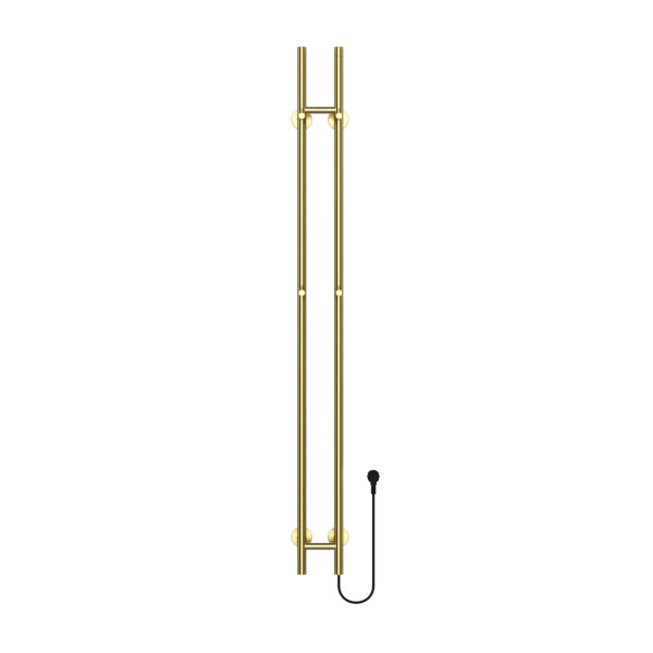 BELRAD ROD SÈCHE-SERVIETTES À TIGE - ÉLECTRIQUE - DOUBLE - 120W - Ø2,5CM - 150X16,8X12,7 CM - OR BROSSÉ