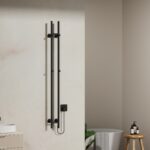 BELRAD ROD SÈCHE-SERVIETTES À TIGE - ÉLECTRIQUE - DOUBLE - 120W - Ø2,5CM - 150X16,8X12,7 CM - NOIR MAT