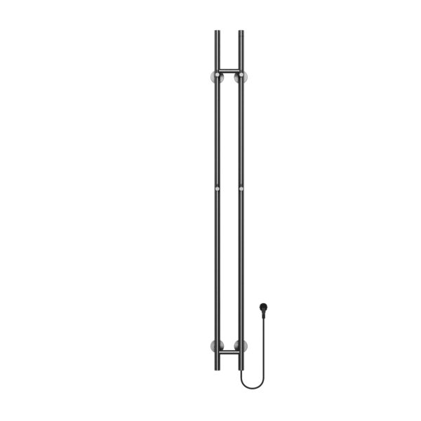 BELRAD ROD SÈCHE-SERVIETTES À TIGE - ÉLECTRIQUE - DOUBLE - 120W - Ø2,5CM - 150X16,8X12,7 CM - GUNMETAL