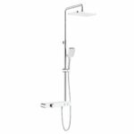 Aloni ensemble de douche thermostatique avec tablette — chrome et blanc