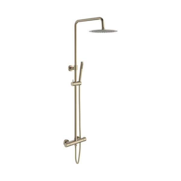Aloni Optima Rondo ensemble de douche thermostatique Cool Touch — or brossé PVD