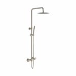 Aloni Optima Rondo ensemble de douche thermostatique Cool Touch — inox brossé