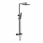 Aloni Optima Quadro ensemble de douche thermostatique 22 cm — noir mat