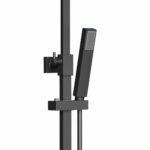 Aloni Optima Quadro ensemble de douche thermostatique 22 cm — noir mat