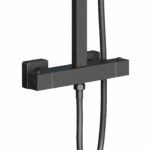 Aloni Optima Quadro ensemble de douche thermostatique 22 cm — noir mat