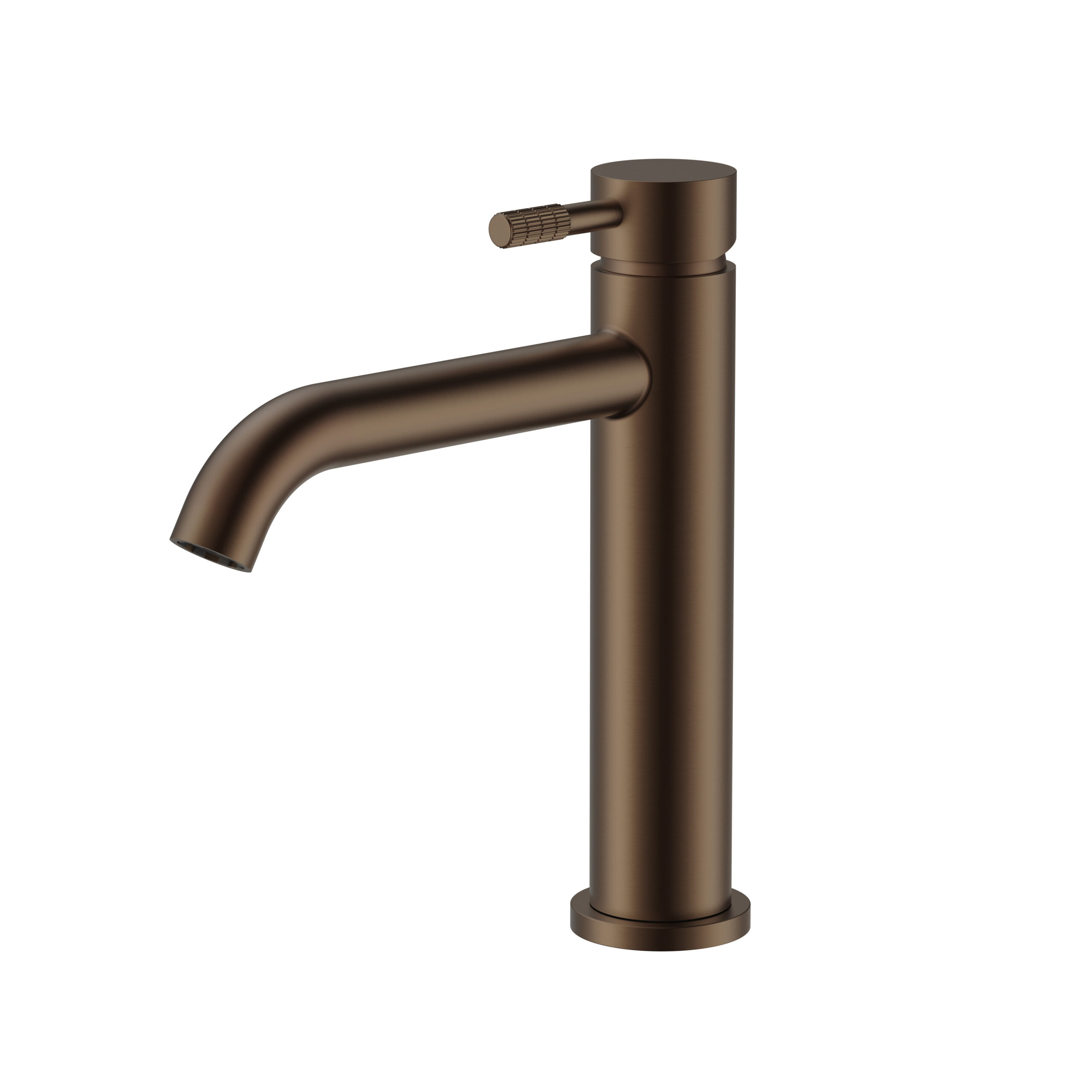 PRM1011-BB.jpg Stria mitigeur lavabo – démarrage à froid – poignée avec structure striée raffinée – sans bonde – brun bronzé(PVD)