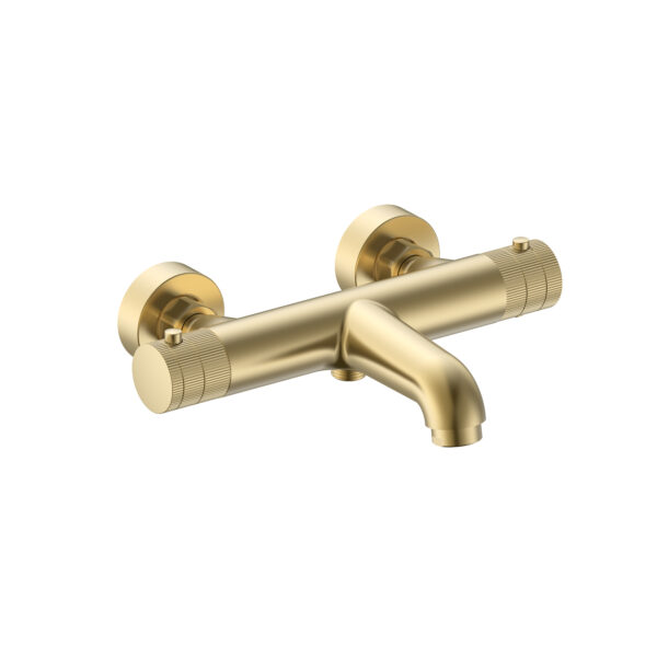 Stria mitigeur de baignoire mural thermostatique — or brossé PVD
