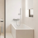 Stria mitigeur de baignoire mural thermostatique — inox brossé