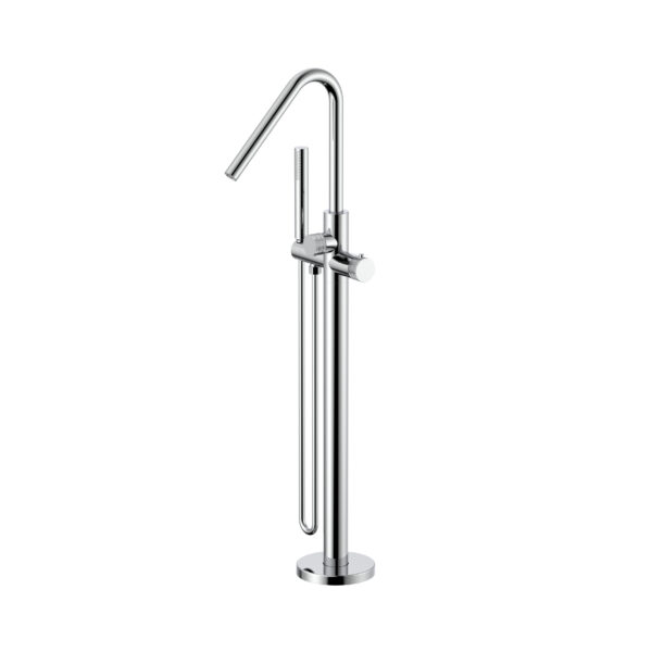 Stria mitigeur de baignoire sur pied thermostatique avec douchette — chrome